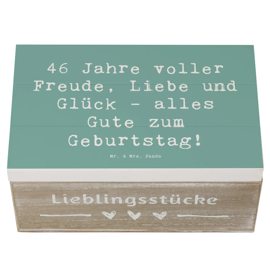 Holzkiste Spruch 46. Geburtstag Erinnerungsbox, Holzkiste, Truhe, Dekokiste, Erinnerungskiste, Geschenkbox, XXL, Kiste, Geschenkdose, Schatulle, Aufbewahrungsbox, Schatzkiste, Geburtstag, Geburtstagsgeschenk, Geschenk