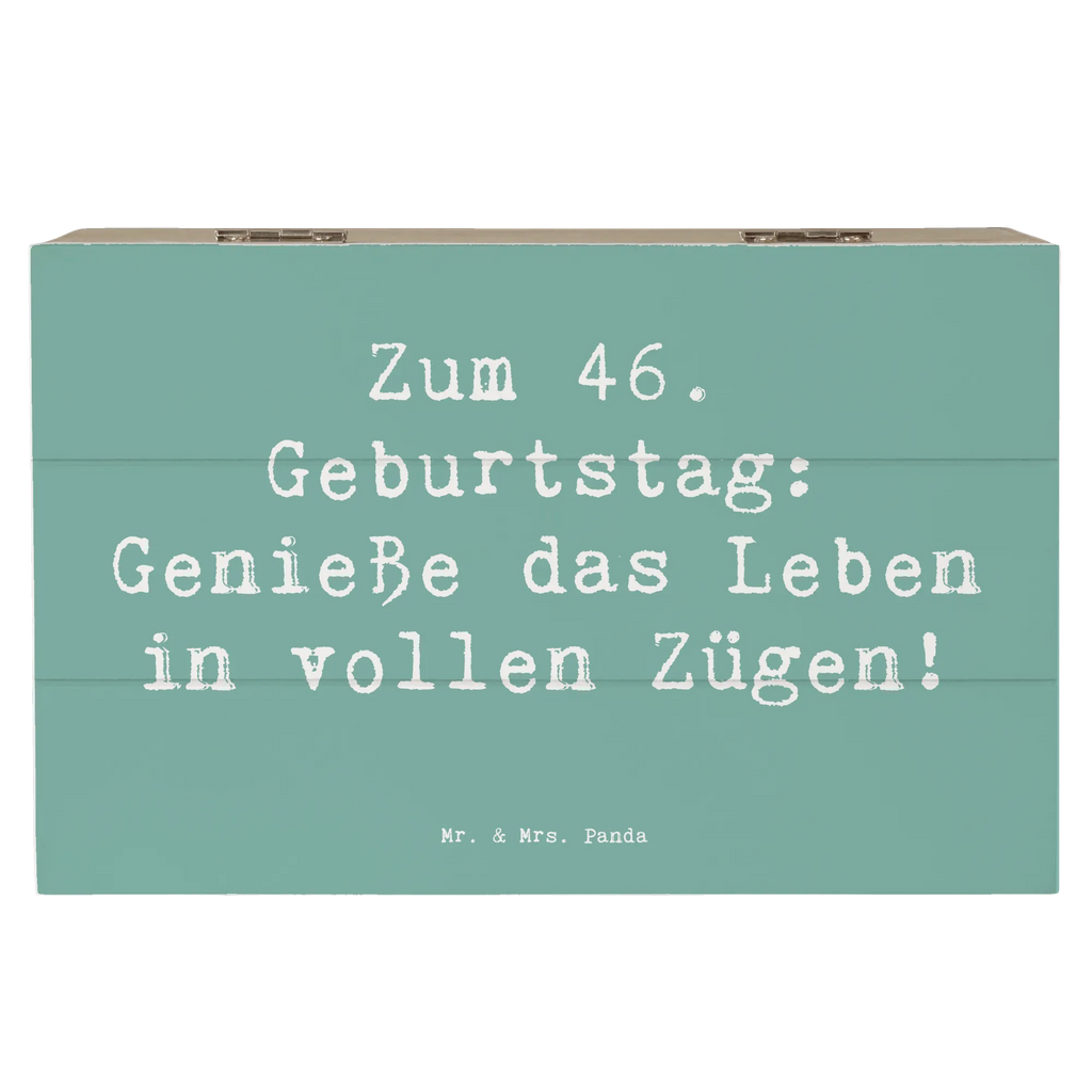 Wooden chest Saying Zum 46. Geburtstag: Genieße das Leben in vollen Zügen! Truhe, Kiste, Erinnerungsbox, Aufbewahrungsbox, Erinnerungskiste, Holzkiste, Schatzkiste, Schatulle, Geschenkbox, XXL, Geschenkdose, Dekokiste, Geburtstag, Geburtstagsgeschenk, Geschenk