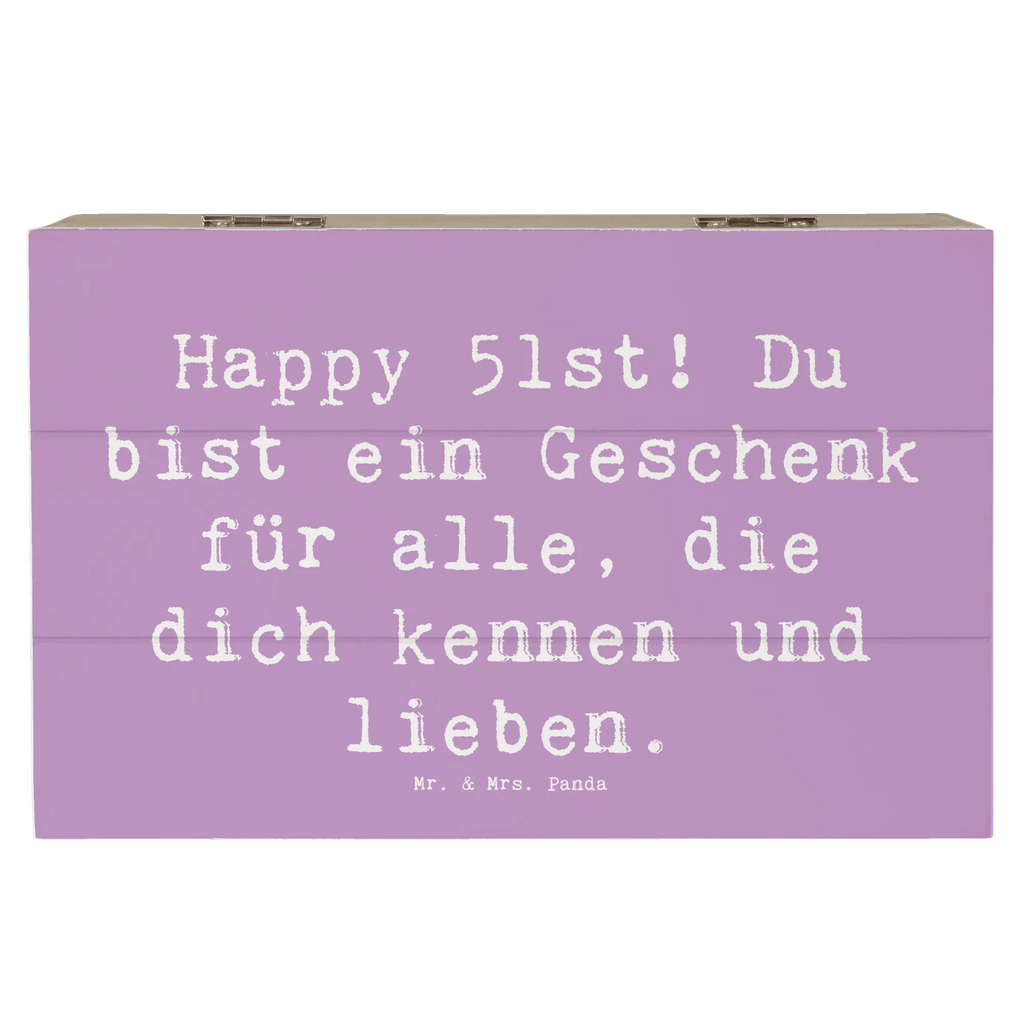 Wooden chest Saying Happy 51st! Du bist ein Geschenk für alle, die dich kennen und lieben. Schatulle, Dekokiste, Holzkiste, Erinnerungsbox, Aufbewahrungsbox, Geschenkdose, Erinnerungskiste, XXL, Truhe, Kiste, Geschenkbox, Schatzkiste, Geburtstag, Geburtstagsgeschenk, Geschenk