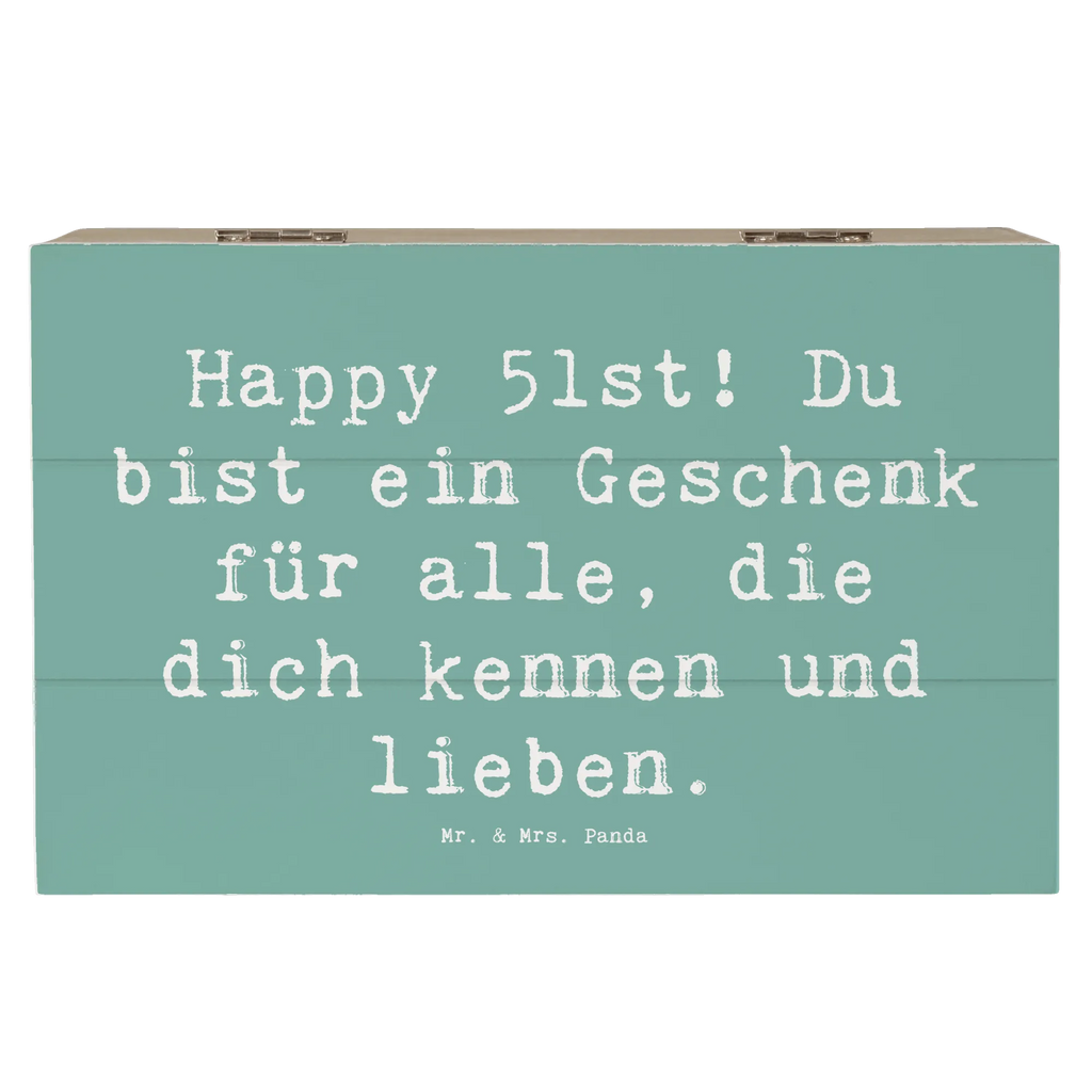Wooden chest Saying Happy 51st! Du bist ein Geschenk für alle, die dich kennen und lieben. Schatulle, Dekokiste, Holzkiste, Erinnerungsbox, Aufbewahrungsbox, Geschenkdose, Erinnerungskiste, XXL, Truhe, Kiste, Geschenkbox, Schatzkiste, Geburtstag, Geburtstagsgeschenk, Geschenk