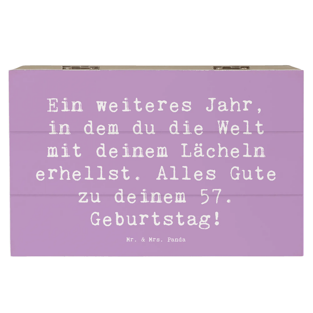 Holzkiste Spruch 57. Geburtstag Lächeln Truhe, Geschenkbox, Schatzkiste, Dekokiste, Erinnerungsbox, Aufbewahrungsbox, Erinnerungskiste, Geschenkdose, Kiste, XXL, Holzkiste, Schatulle, Geburtstag, Geburtstagsgeschenk, Geschenk