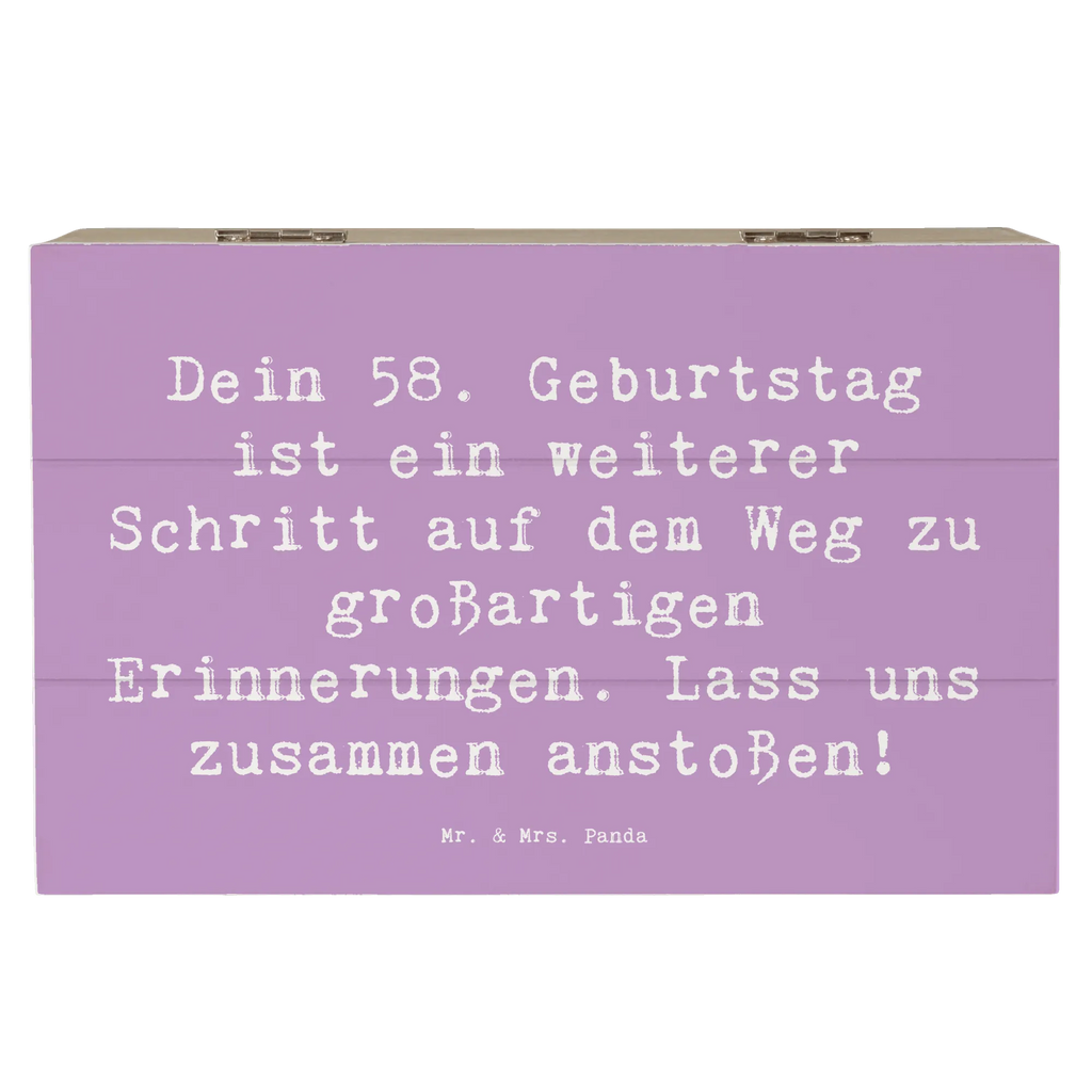 Holzkiste Spruch 58. Geburtstag Erinnerungen Erinnerungskiste, Geschenkdose, Geschenkbox, Schatzkiste, Truhe, XXL, Holzkiste, Kiste, Dekokiste, Schatulle, Aufbewahrungsbox, Erinnerungsbox, Geburtstag, Geburtstagsgeschenk, Geschenk