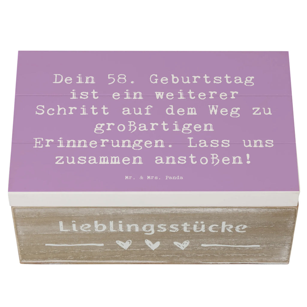 Holzkiste Spruch 58. Geburtstag Erinnerungen Erinnerungskiste, Geschenkdose, Geschenkbox, Schatzkiste, Truhe, XXL, Holzkiste, Kiste, Dekokiste, Schatulle, Aufbewahrungsbox, Erinnerungsbox, Geburtstag, Geburtstagsgeschenk, Geschenk