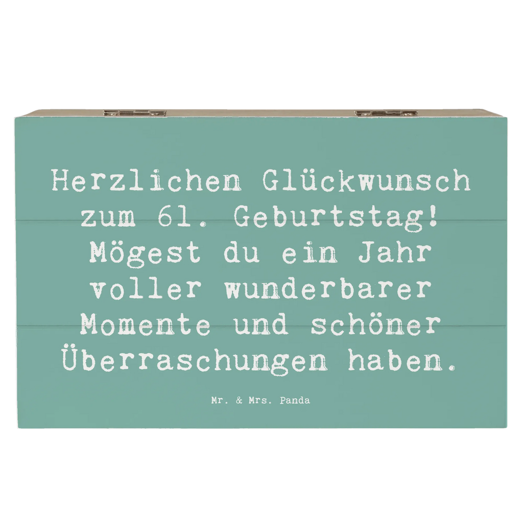 Wooden chest Saying Herzlichen Glückwunsch zum 61. Geburtstag! Mögest du ein Jahr voller wunderbarer Momente und schöner Überraschungen haben. Kiste, Erinnerungsbox, XXL, Holzkiste, Geschenkbox, Truhe, Geschenkdose, Schatulle, Aufbewahrungsbox, Dekokiste, Erinnerungskiste, Schatzkiste, Geburtstag, Geburtstagsgeschenk, Geschenk
