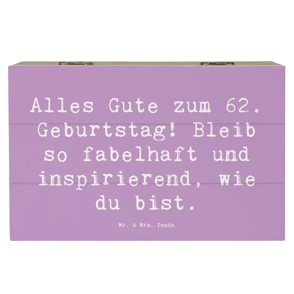 Wooden chest Saying Alles Gute zum 62. Geburtstag! Bleib so fabelhaft und inspirierend, wie du bist. Schatzkiste, Holzkiste, Geschenkbox, Aufbewahrungsbox, Truhe, Geschenkdose, Dekokiste, Kiste, Erinnerungsbox, Erinnerungskiste, XXL, Schatulle, Geburtstag, Geburtstagsgeschenk, Geschenk