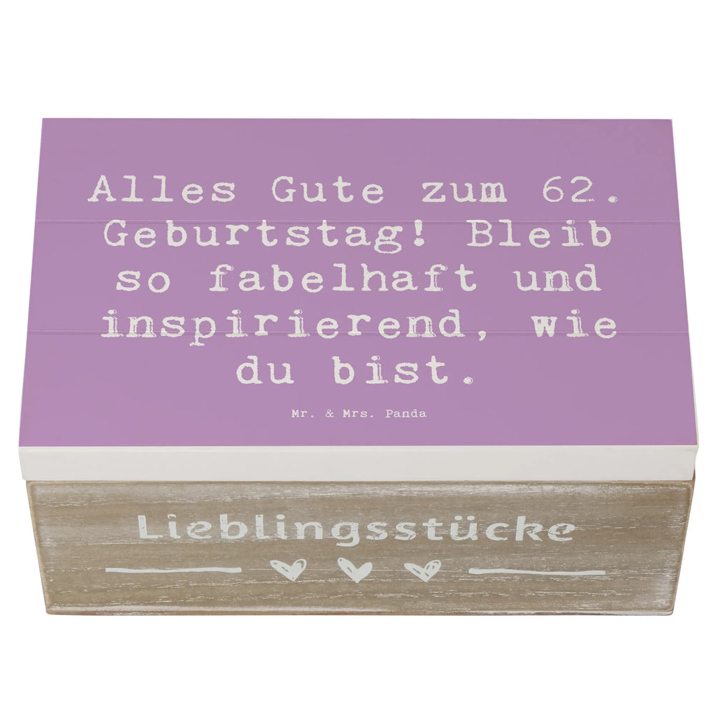 Wooden chest Saying Alles Gute zum 62. Geburtstag! Bleib so fabelhaft und inspirierend, wie du bist. Schatzkiste, Holzkiste, Geschenkbox, Aufbewahrungsbox, Truhe, Geschenkdose, Dekokiste, Kiste, Erinnerungsbox, Erinnerungskiste, XXL, Schatulle, Geburtstag, Geburtstagsgeschenk, Geschenk