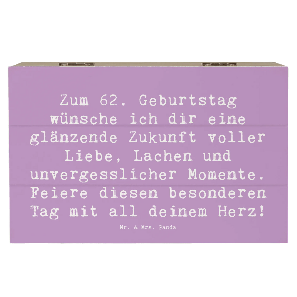 Holzkiste Spruch 62. Geburtstag Glänzende Zukunft XXL, Erinnerungsbox, Erinnerungskiste, Schatzkiste, Kiste, Holzkiste, Aufbewahrungsbox, Geschenkbox, Truhe, Dekokiste, Schatulle, Geschenkdose, Geburtstag, Geburtstagsgeschenk, Geschenk