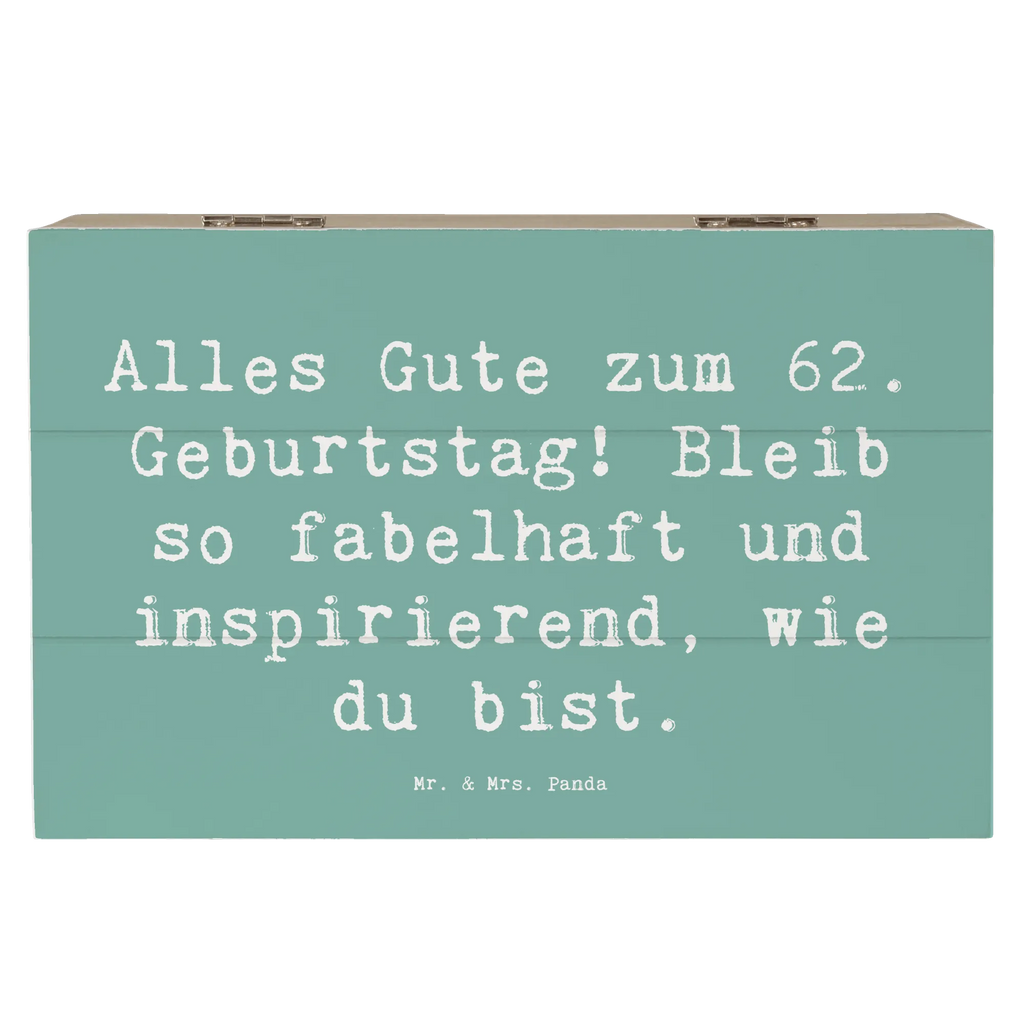 Wooden chest Saying Alles Gute zum 62. Geburtstag! Bleib so fabelhaft und inspirierend, wie du bist. Schatzkiste, Holzkiste, Geschenkbox, Aufbewahrungsbox, Truhe, Geschenkdose, Dekokiste, Kiste, Erinnerungsbox, Erinnerungskiste, XXL, Schatulle, Geburtstag, Geburtstagsgeschenk, Geschenk