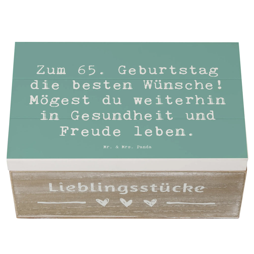 Holzkiste Spruch 65. Geburtstag Glückwünsche XXL, Kiste, Aufbewahrungsbox, Schatulle, Erinnerungskiste, Erinnerungsbox, Holzkiste, Geschenkdose, Dekokiste, Schatzkiste, Geschenkbox, Truhe, Geburtstag, Geburtstagsgeschenk, Geschenk