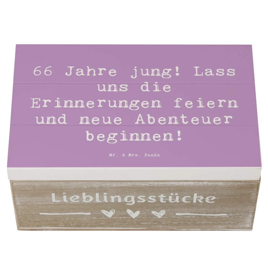Wooden chest Saying 66 Jahre jung! Lass uns die Erinnerungen feiern und neue Abenteuer beginnen! Schatzkiste, Holzkiste, Kiste, Truhe, Geschenkdose, Erinnerungsbox, Erinnerungskiste, Dekokiste, Aufbewahrungsbox, Schatulle, XXL, Geschenkbox, Geburtstag, Geburtstagsgeschenk, Geschenk
