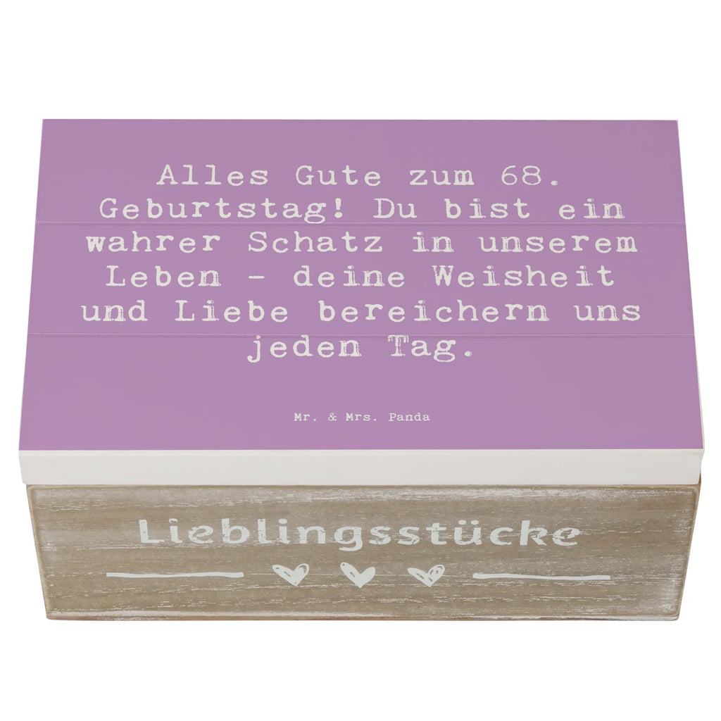 Wooden chest Saying Alles Gute zum 68. Geburtstag! Du bist ein wahrer Schatz in unserem Leben - deine Weisheit und Liebe bereichern uns jeden Tag. Holzkiste, Kiste, Geschenkdose, Erinnerungskiste, Erinnerungsbox, Schatzkiste, Aufbewahrungsbox, Dekokiste, Truhe, XXL, Geschenkbox, Schatulle, Geburtstag, Geburtstagsgeschenk, Geschenk