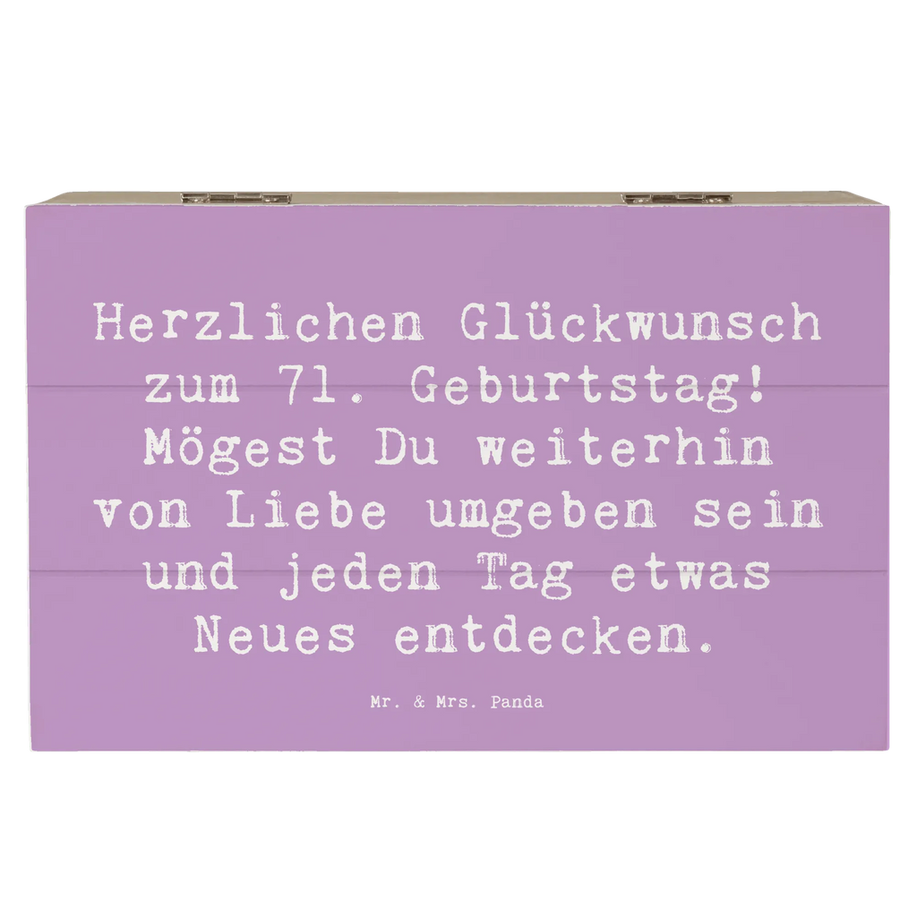 Holzkiste Spruch 71. Geburtstag Freude Erinnerungskiste, XXL, Erinnerungsbox, Geschenkbox, Schatulle, Aufbewahrungsbox, Holzkiste, Geschenkdose, Schatzkiste, Truhe, Kiste, Dekokiste, Geburtstag, Geburtstagsgeschenk, Geschenk