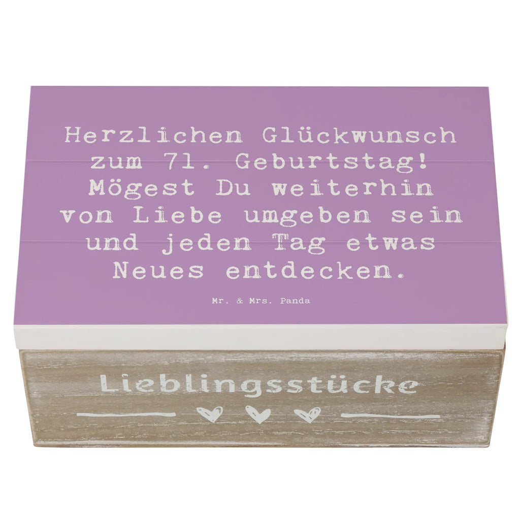 Holzkiste Spruch 71. Geburtstag Freude Erinnerungskiste, XXL, Erinnerungsbox, Geschenkbox, Schatulle, Aufbewahrungsbox, Holzkiste, Geschenkdose, Schatzkiste, Truhe, Kiste, Dekokiste, Geburtstag, Geburtstagsgeschenk, Geschenk