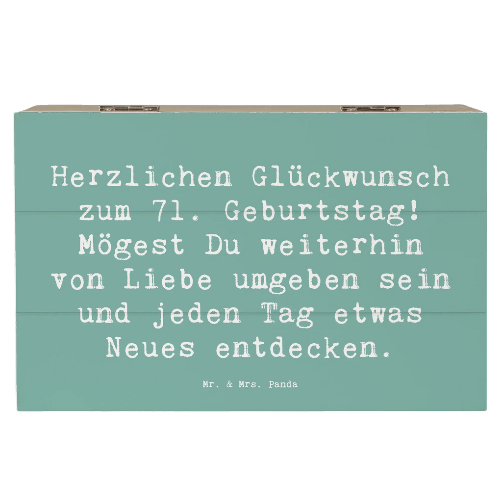 Holzkiste Spruch 71. Geburtstag Freude Erinnerungskiste, XXL, Erinnerungsbox, Geschenkbox, Schatulle, Aufbewahrungsbox, Holzkiste, Geschenkdose, Schatzkiste, Truhe, Kiste, Dekokiste, Geburtstag, Geburtstagsgeschenk, Geschenk