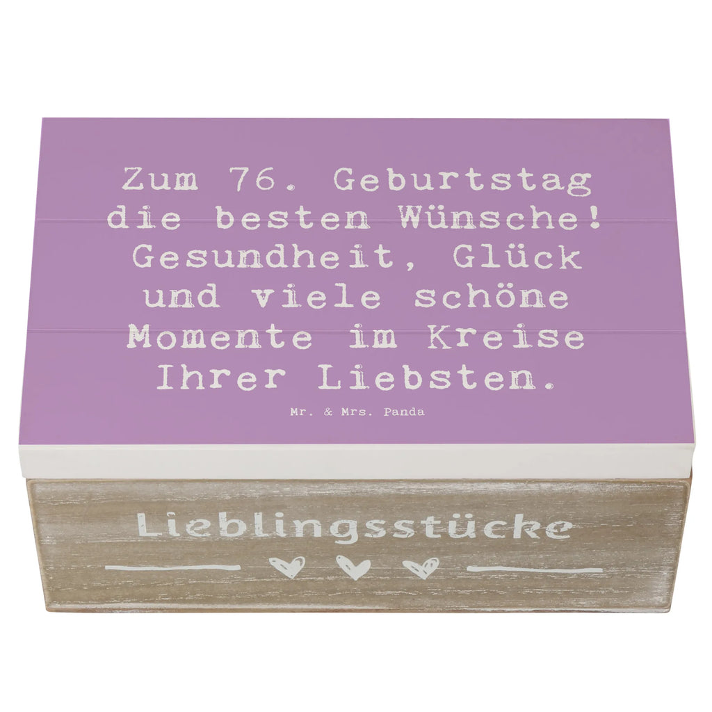 Holzkiste Spruch 76. Geburtstag Erinnerungskiste, Schatulle, Schatzkiste, Erinnerungsbox, Geschenkbox, Kiste, Truhe, Holzkiste, XXL, Geschenkdose, Aufbewahrungsbox, Dekokiste, Geburtstag, Geburtstagsgeschenk, Geschenk