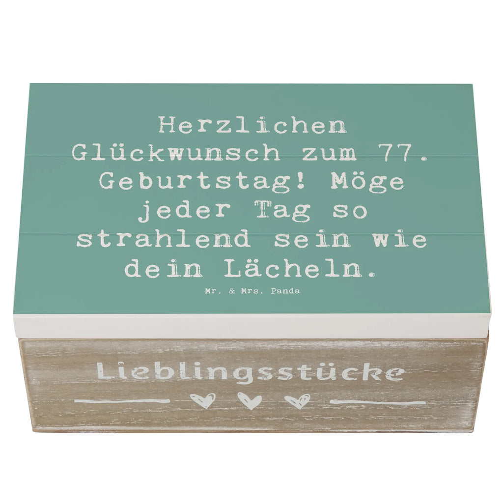 Holzkiste Spruch 77. Geburtstag Strahlen Schatzkiste, Aufbewahrungsbox, Schatulle, Dekokiste, Holzkiste, Kiste, Erinnerungsbox, XXL, Truhe, Geschenkdose, Erinnerungskiste, Geschenkbox, Geburtstag, Geburtstagsgeschenk, Geschenk