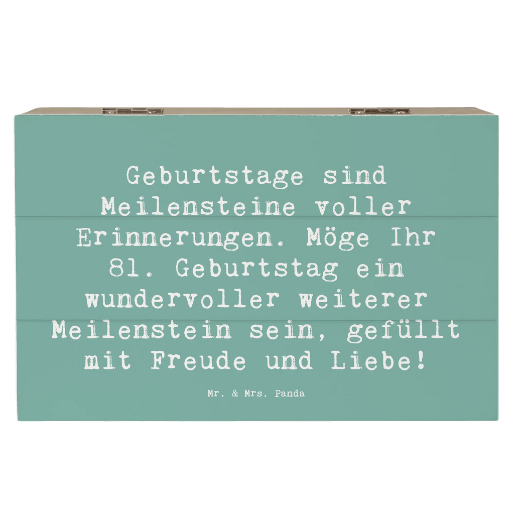 Holzkiste Spruch 81. Geburtstag Meilenstein Schatulle, Aufbewahrungsbox, Schatzkiste, Erinnerungsbox, Kiste, Holzkiste, Geschenkbox, Erinnerungskiste, Geschenkdose, Dekokiste, Truhe, XXL, Geburtstag, Geburtstagsgeschenk, Geschenk