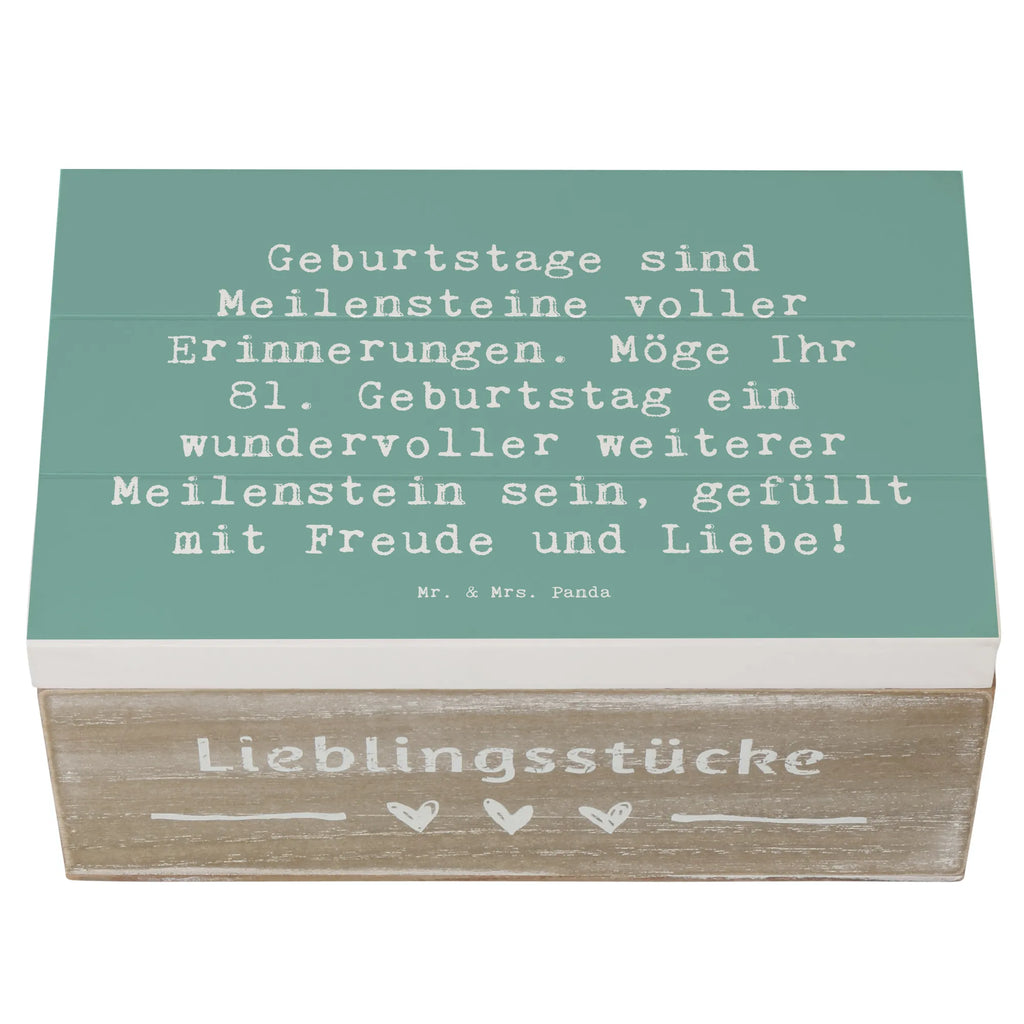 Holzkiste Spruch 81. Geburtstag Meilenstein Schatulle, Aufbewahrungsbox, Schatzkiste, Erinnerungsbox, Kiste, Holzkiste, Geschenkbox, Erinnerungskiste, Geschenkdose, Dekokiste, Truhe, XXL, Geburtstag, Geburtstagsgeschenk, Geschenk