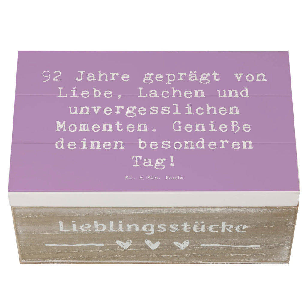 Holzkiste Spruch 92. Geburtstag Aufbewahrungsbox, Dekokiste, XXL, Truhe, Kiste, Erinnerungskiste, Erinnerungsbox, Geschenkbox, Schatzkiste, Schatulle, Geschenkdose, Holzkiste, Geburtstag, Geburtstagsgeschenk, Geschenk