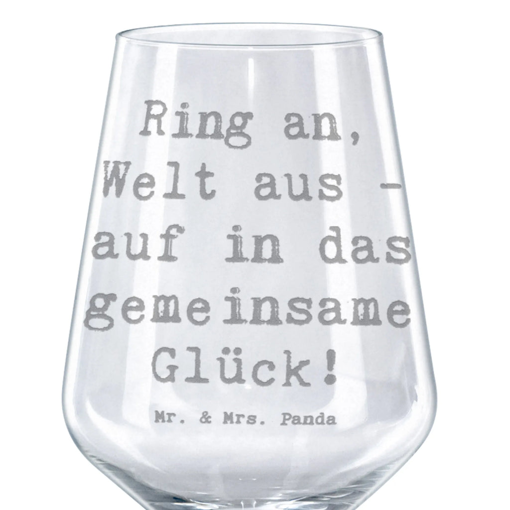 Red Wine Glass Saying Ring an, Welt aus - auf in das gemeinsame Glück! Wedding, marriage, gifts