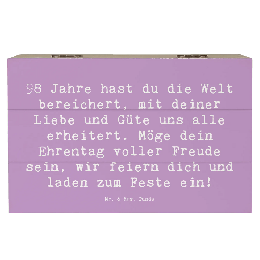 Holzkiste Spruch 98. Geburtstag Holzkiste, Aufbewahrungsbox, Kiste, Geschenkdose, Truhe, Geschenkbox, Dekokiste, Erinnerungskiste, Erinnerungsbox, Schatulle, Schatzkiste, XXL, Geburtstag, Geburtstagsgeschenk, Geschenk