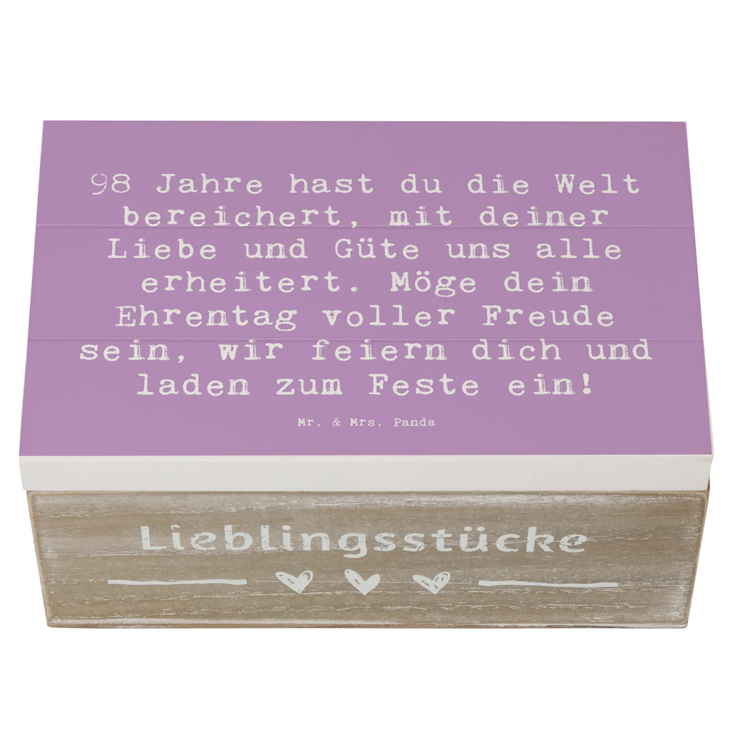 Holzkiste Spruch 98. Geburtstag Holzkiste, Aufbewahrungsbox, Kiste, Geschenkdose, Truhe, Geschenkbox, Dekokiste, Erinnerungskiste, Erinnerungsbox, Schatulle, Schatzkiste, XXL, Geburtstag, Geburtstagsgeschenk, Geschenk