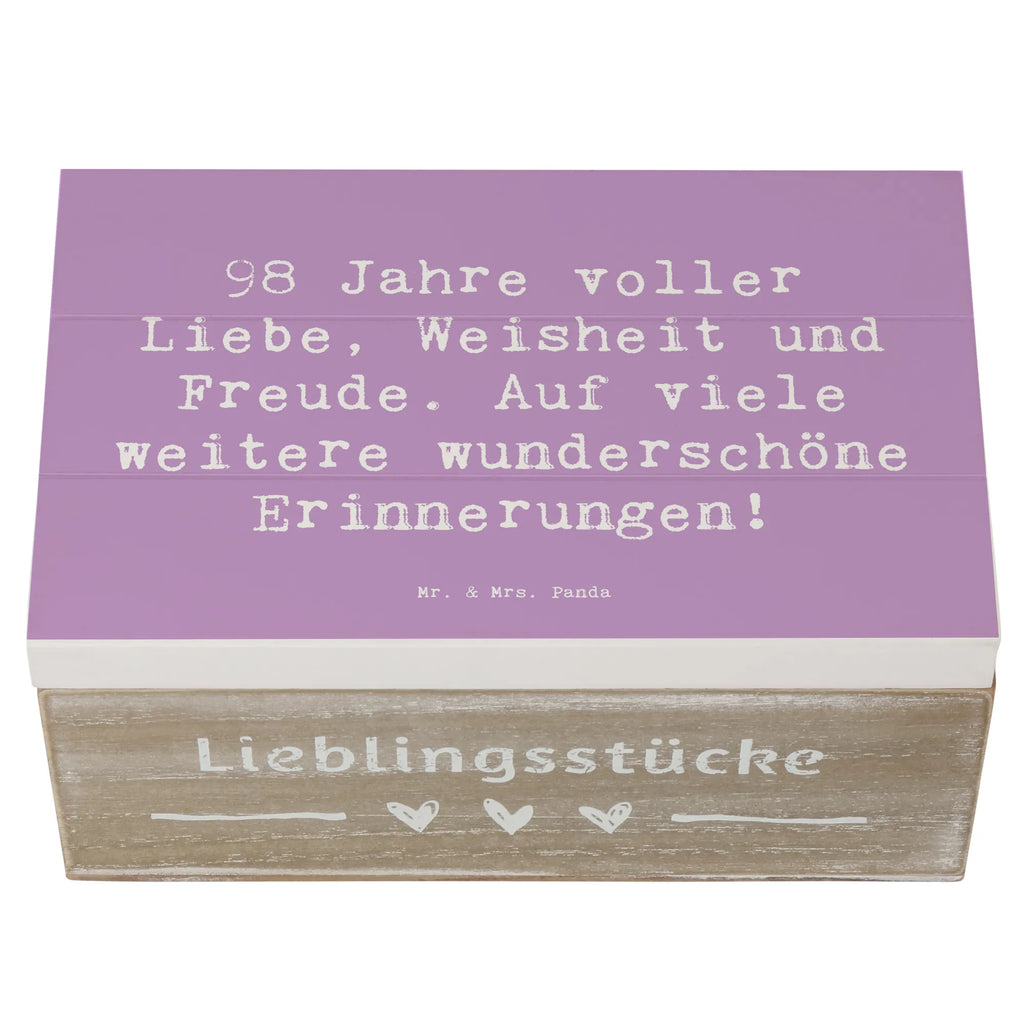 Wooden chest Saying 98 Jahre voller Liebe, Weisheit und Freude. Auf viele weitere wunderschöne Erinnerungen! Erinnerungskiste, Schatzkiste, Aufbewahrungsbox, Schatulle, Truhe, Kiste, XXL, Geschenkdose, Holzkiste, Geschenkbox, Dekokiste, Erinnerungsbox, Geburtstag, Geburtstagsgeschenk, Geschenk