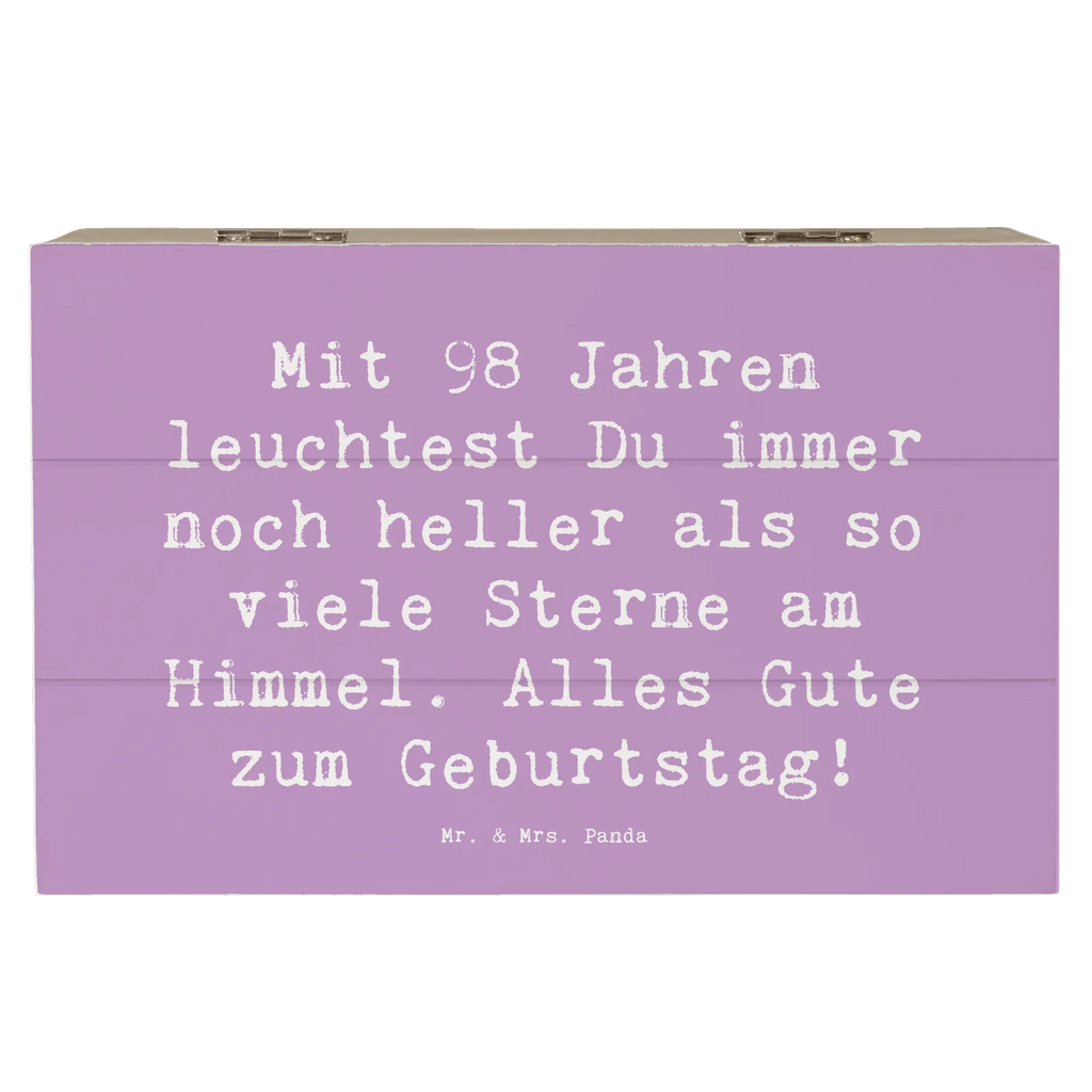 Holzkiste Spruch 98. Geburtstag Leuchten Aufbewahrungsbox, Erinnerungskiste, Kiste, Truhe, Geschenkbox, Erinnerungsbox, Schatulle, Dekokiste, Schatzkiste, XXL, Geschenkdose, Holzkiste, Geburtstag, Geburtstagsgeschenk, Geschenk