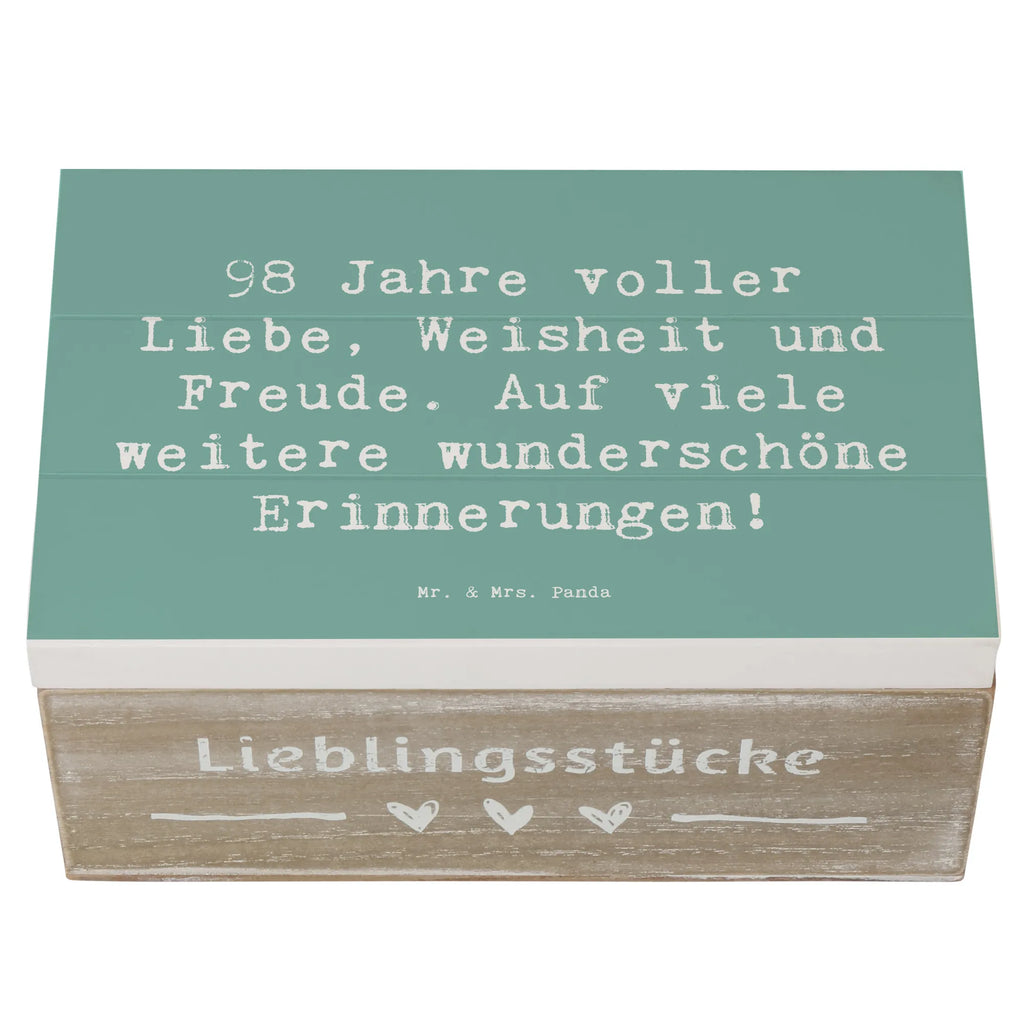 Wooden chest Saying 98 Jahre voller Liebe, Weisheit und Freude. Auf viele weitere wunderschöne Erinnerungen! Erinnerungskiste, Schatzkiste, Aufbewahrungsbox, Schatulle, Truhe, Kiste, XXL, Geschenkdose, Holzkiste, Geschenkbox, Dekokiste, Erinnerungsbox, Geburtstag, Geburtstagsgeschenk, Geschenk