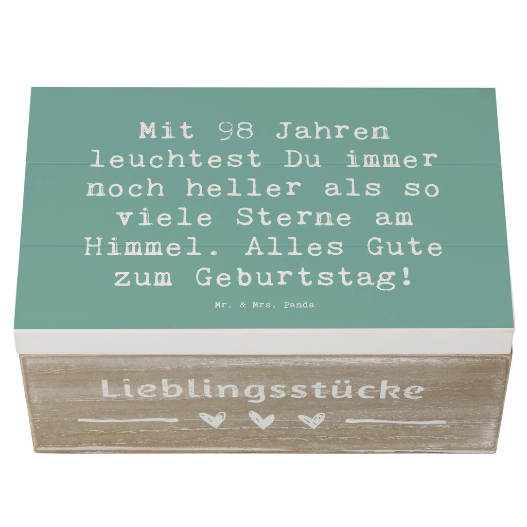 Holzkiste Spruch 98. Geburtstag Leuchten Aufbewahrungsbox, Erinnerungskiste, Kiste, Truhe, Geschenkbox, Erinnerungsbox, Schatulle, Dekokiste, Schatzkiste, XXL, Geschenkdose, Holzkiste, Geburtstag, Geburtstagsgeschenk, Geschenk