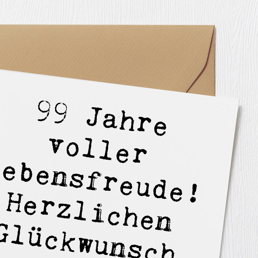 Deluxe Karte Spruch 99. Geburtstag Lebensfreude Karte, Hochwertige Grußkarte, Geburtstagskarte, Glückwunschkarte, Hochzeitskarte, Hochwertige Klappkarte, Klappkarte, Einladungskarte, Grußkarte, Geburtstag, Geburtstagsgeschenk, Geschenk