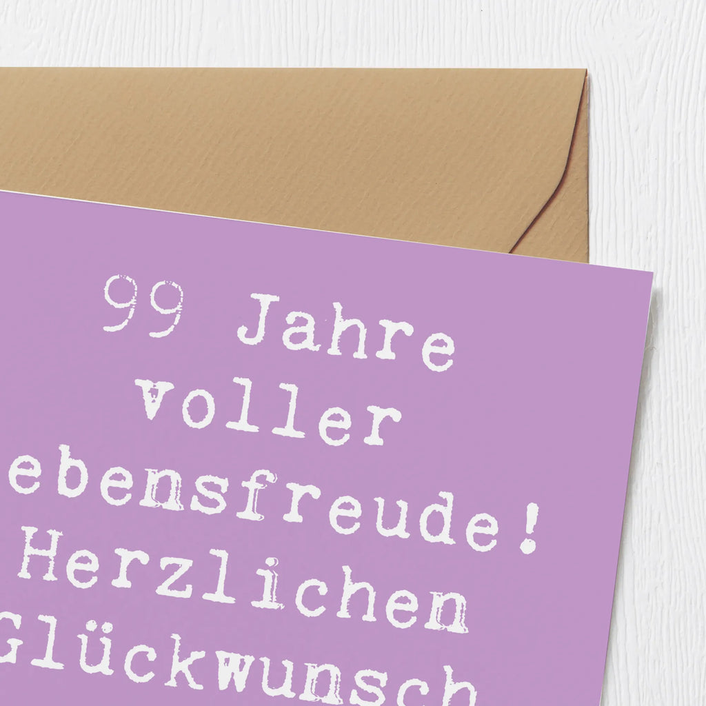 Deluxe Karte Spruch 99. Geburtstag Lebensfreude Karte, Hochwertige Grußkarte, Geburtstagskarte, Glückwunschkarte, Hochzeitskarte, Hochwertige Klappkarte, Klappkarte, Einladungskarte, Grußkarte, Geburtstag, Geburtstagsgeschenk, Geschenk
