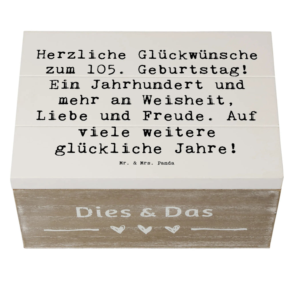 Holzkiste Spruch 105. Geburtstag Geschenkdose, Holzkiste, Dekokiste, Truhe, Aufbewahrungsbox, Schatzkiste, Schatulle, Erinnerungskiste, XXL, Kiste, Erinnerungsbox, Geschenkbox, Geburtstag, Geburtstagsgeschenk, Geschenk