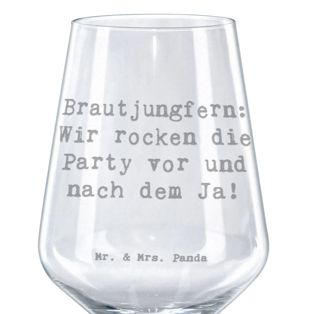 Red Wine Glass Saying Brautjungfern: Wir rocken die Party vor und nach dem Ja! Wedding, marriage, gifts