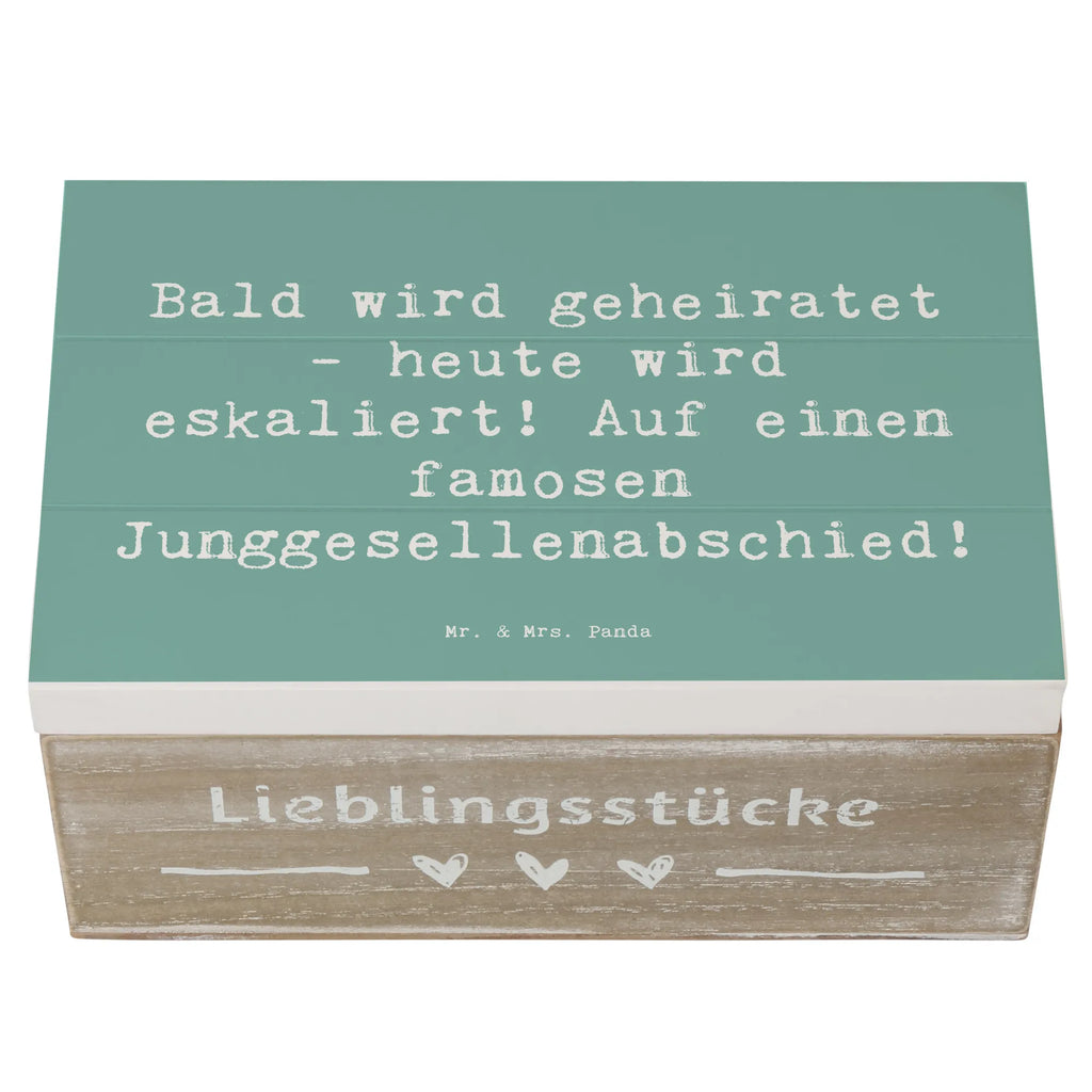 Wooden chest Saying Bald wird geheiratet - heute wird eskaliert! Auf einen famosen Junggesellenabschied! Holzkiste, Kiste, Schatzkiste, Truhe, Schatulle, XXL, Erinnerungsbox, Erinnerungskiste, Dekokiste, Aufbewahrungsbox, Geschenkbox, Geschenkdose, Hochzeit, Hochzeitsgeschenk, Ehe, Hochzeitsfeier, Trauung, Trauungsgeschenk, Hochzeitskarte, Verlobungsfeier, Verlobungsgeschenk, Hochzeitsgeschenkideen, Hochzeitsgeschenke für Brautpaar