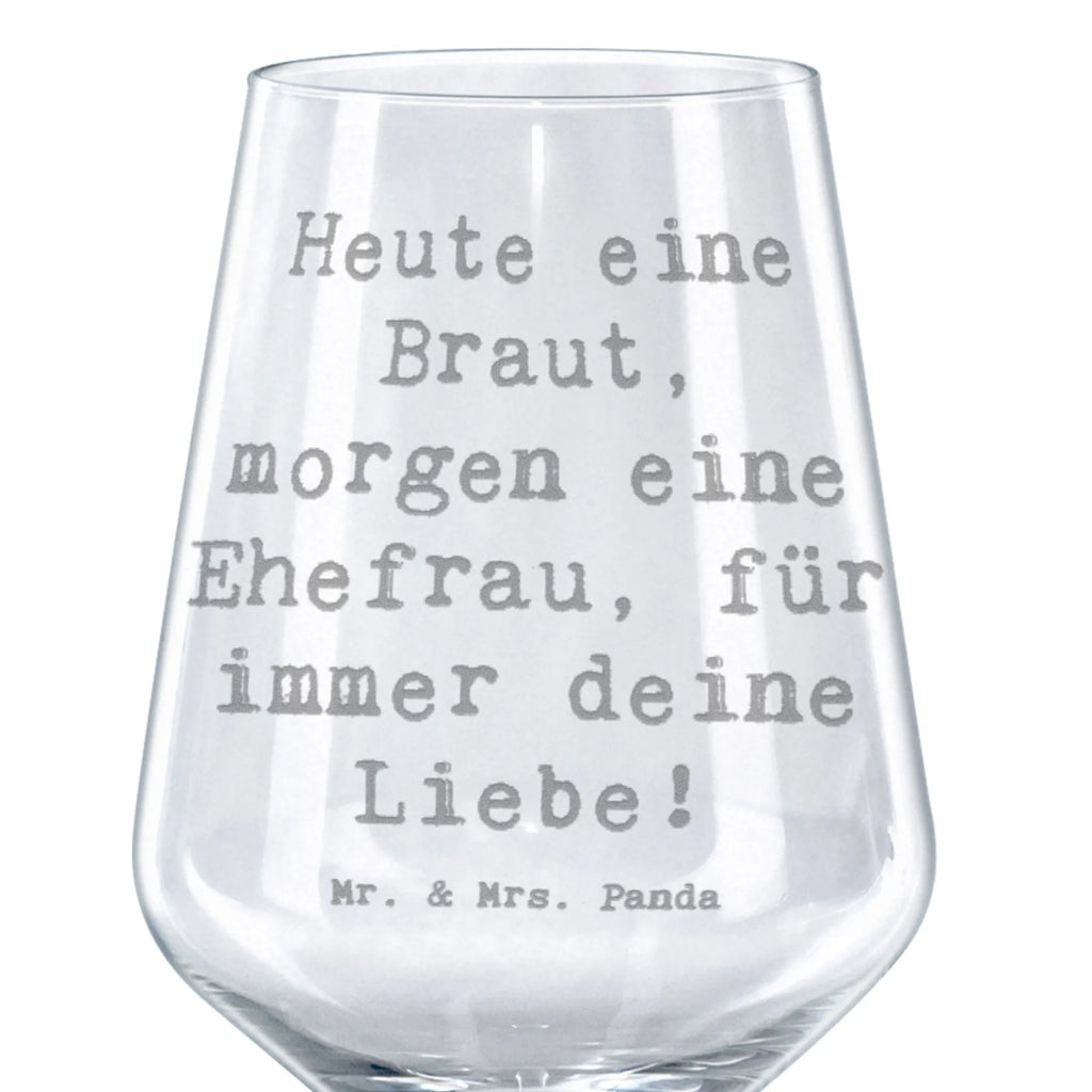 Red Wine Glass Saying Heute eine Braut, morgen eine Ehefrau, für immer deine Liebe! Wedding, marriage, gifts