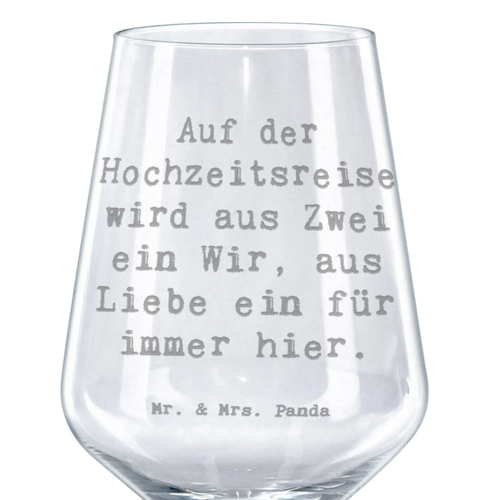 Red Wine Glass Saying Auf der Hochzeitsreise wird aus Zwei ein Wir, aus Liebe ein für immer hier. Wedding, marriage, gifts