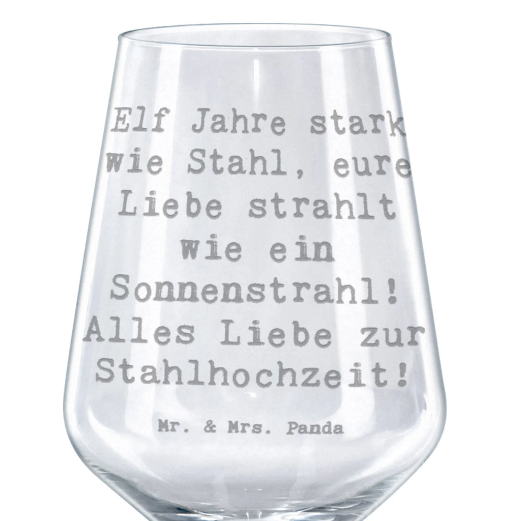 Red Wine Glass Saying Elf Jahre stark wie Stahl, eure Liebe strahlt wie ein Sonnenstrahl! Alles Liebe zur Stahlhochzeit! Wedding, marriage, gifts