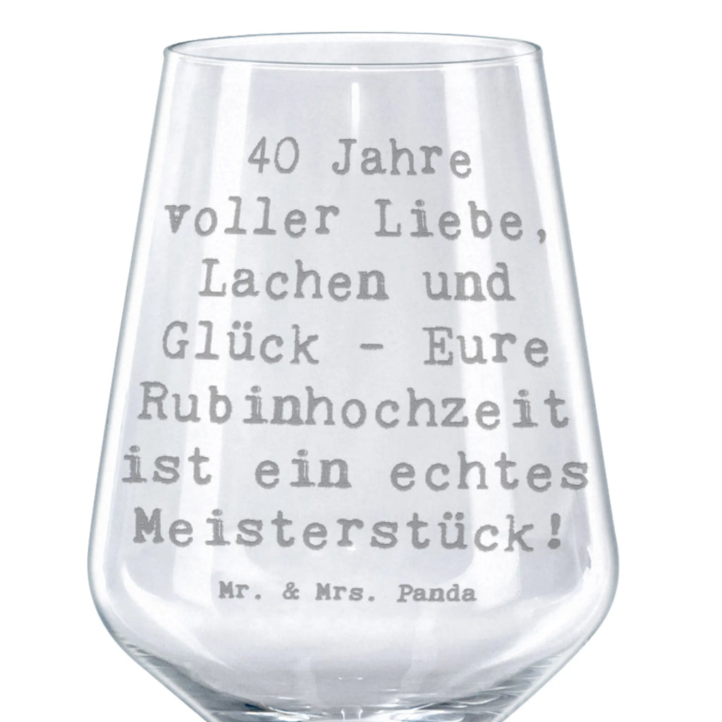Red Wine Glass Saying Auf weitere 40 Jahre voller Glück und Harmonie! Wedding, marriage, gifts