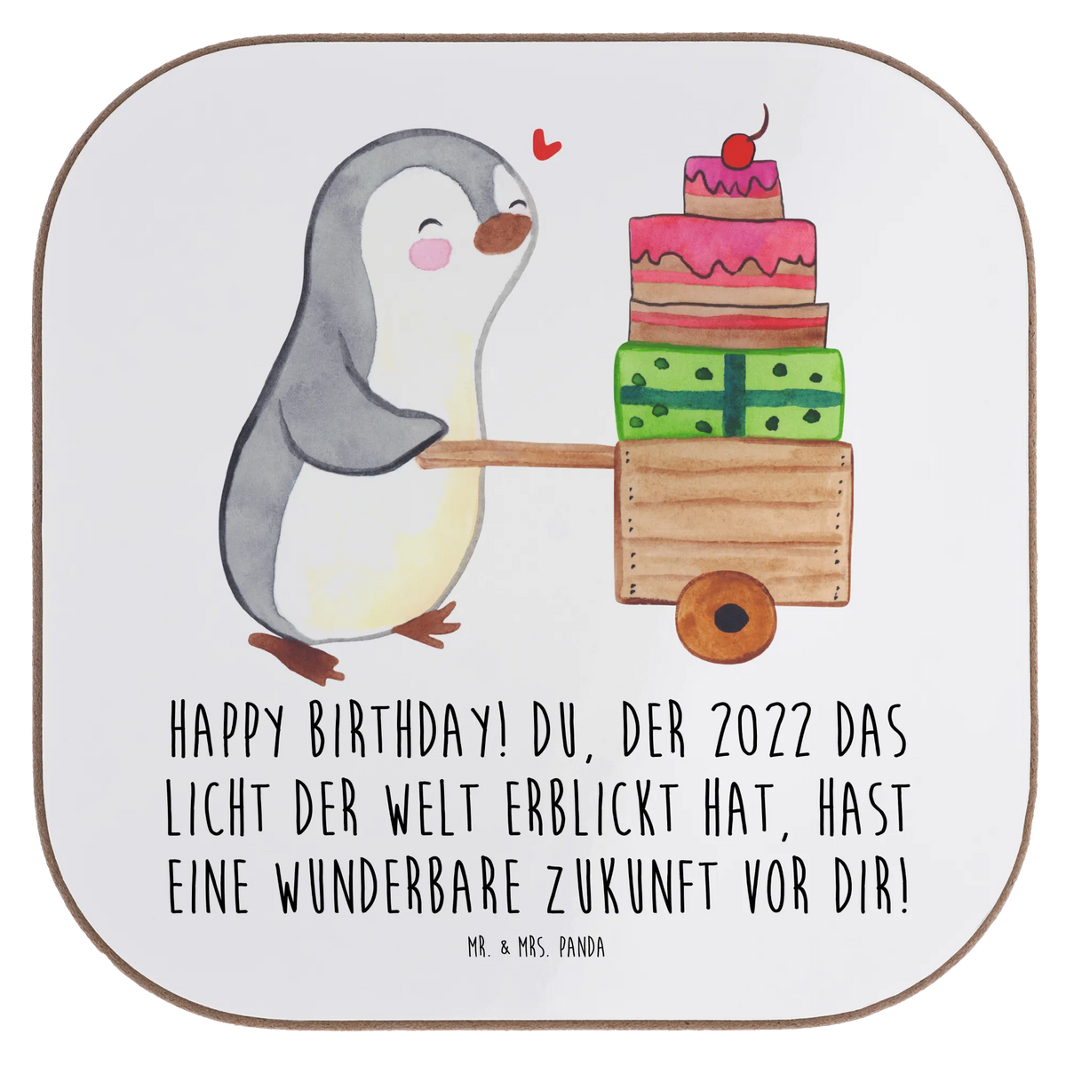 Podkładka Happy Birthday! Du, der 2022 das Licht der Welt erblickt hat, hast eine wunderbare Zukunft vor dir!
