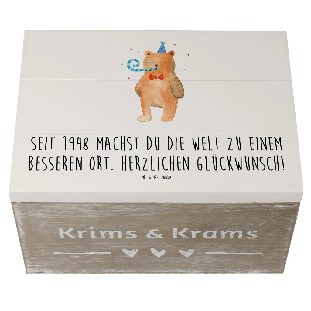 Holzkiste 1948 Geburtstag Erinnerungskiste, Schatzkiste, Geschenkdose, Aufbewahrungsbox, Holzkiste, Schatulle, Truhe, Erinnerungsbox, Kiste, Geschenkbox, XXL, Dekokiste, Geburtstag, Geburtstagsgeschenk, Geschenk