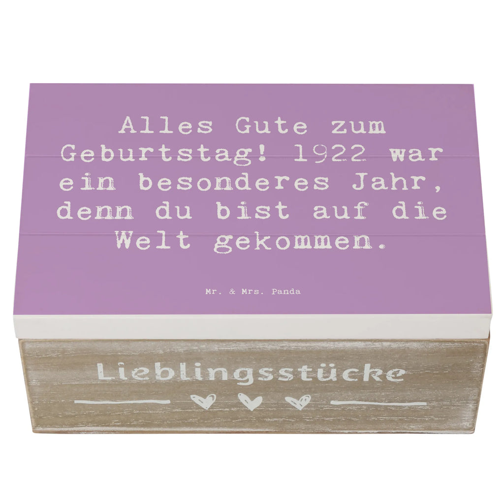 Wooden chest Saying Alles Gute zum Geburtstag! 1922 war ein besonderes Jahr, denn du bist auf die Welt gekommen. Schatulle, Erinnerungskiste, XXL, Erinnerungsbox, Dekokiste, Geschenkdose, Kiste, Holzkiste, Aufbewahrungsbox, Truhe, Schatzkiste, Geschenkbox, Geburtstag, Geburtstagsgeschenk, Geschenk