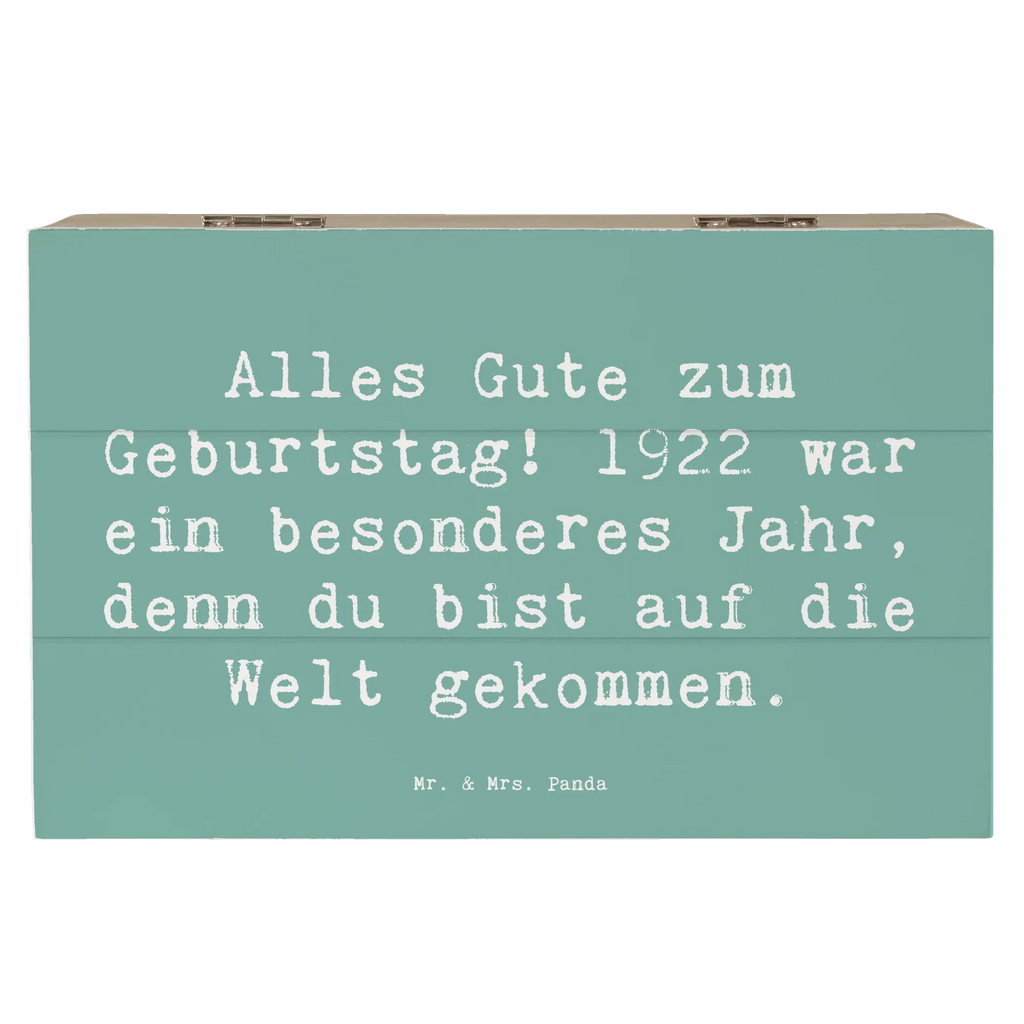 Wooden chest Saying Alles Gute zum Geburtstag! 1922 war ein besonderes Jahr, denn du bist auf die Welt gekommen. Schatulle, Erinnerungskiste, XXL, Erinnerungsbox, Dekokiste, Geschenkdose, Kiste, Holzkiste, Aufbewahrungsbox, Truhe, Schatzkiste, Geschenkbox, Geburtstag, Geburtstagsgeschenk, Geschenk