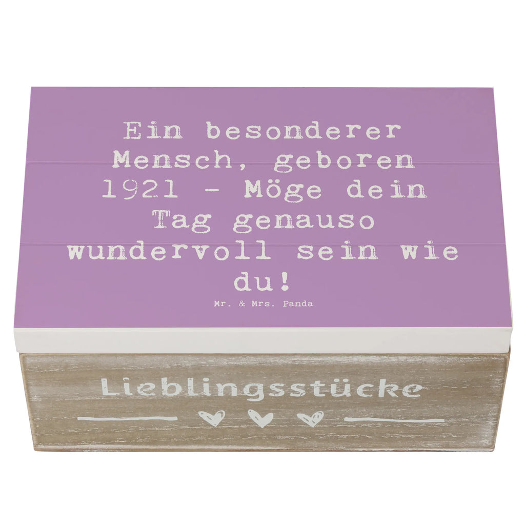 Wooden chest Saying Ein besonderer Mensch, geboren 1921 - Möge dein Tag genauso wundervoll sein wie du! Geschenkdose, Erinnerungskiste, Kiste, Schatzkiste, Aufbewahrungsbox, Truhe, Schatulle, Dekokiste, XXL, Erinnerungsbox, Holzkiste, Geschenkbox, Geburtstag, Geburtstagsgeschenk, Geschenk