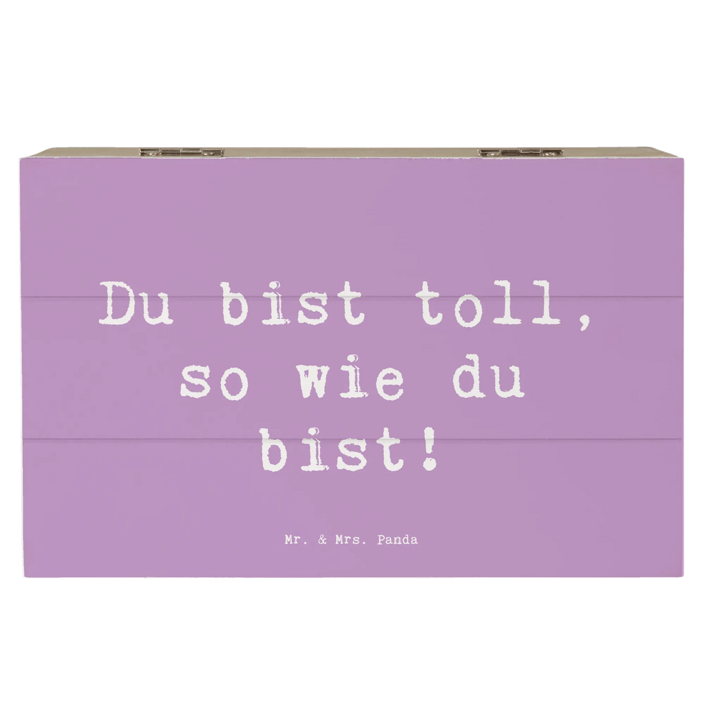 Wooden chest Saying Du bist toll, so wie du bist! Kiste, Dekokiste, Geschenkdose, Schatulle, Aufbewahrungsbox, Schatzkiste, Erinnerungskiste, Geschenkbox, Holzkiste, XXL, Truhe, Erinnerungsbox