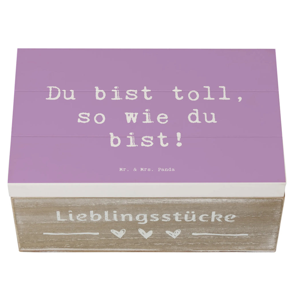 Wooden chest Saying Du bist toll, so wie du bist! Kiste, Dekokiste, Geschenkdose, Schatulle, Aufbewahrungsbox, Schatzkiste, Erinnerungskiste, Geschenkbox, Holzkiste, XXL, Truhe, Erinnerungsbox