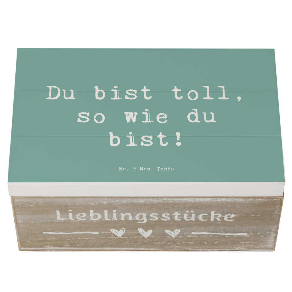 Wooden chest Saying Du bist toll, so wie du bist! Kiste, Dekokiste, Geschenkdose, Schatulle, Aufbewahrungsbox, Schatzkiste, Erinnerungskiste, Geschenkbox, Holzkiste, XXL, Truhe, Erinnerungsbox