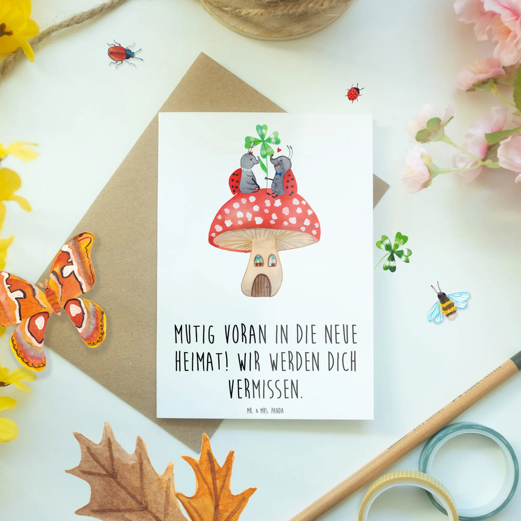 Greetings card Mutig voran in die neue Heimat! Wir werden dich vermissen. Karte, Hochzeitskarte, Klappkarte, Glückwunschkarte, Grußkarte, Einladungskarte, Ansichtskarten, Geburtstagskarte