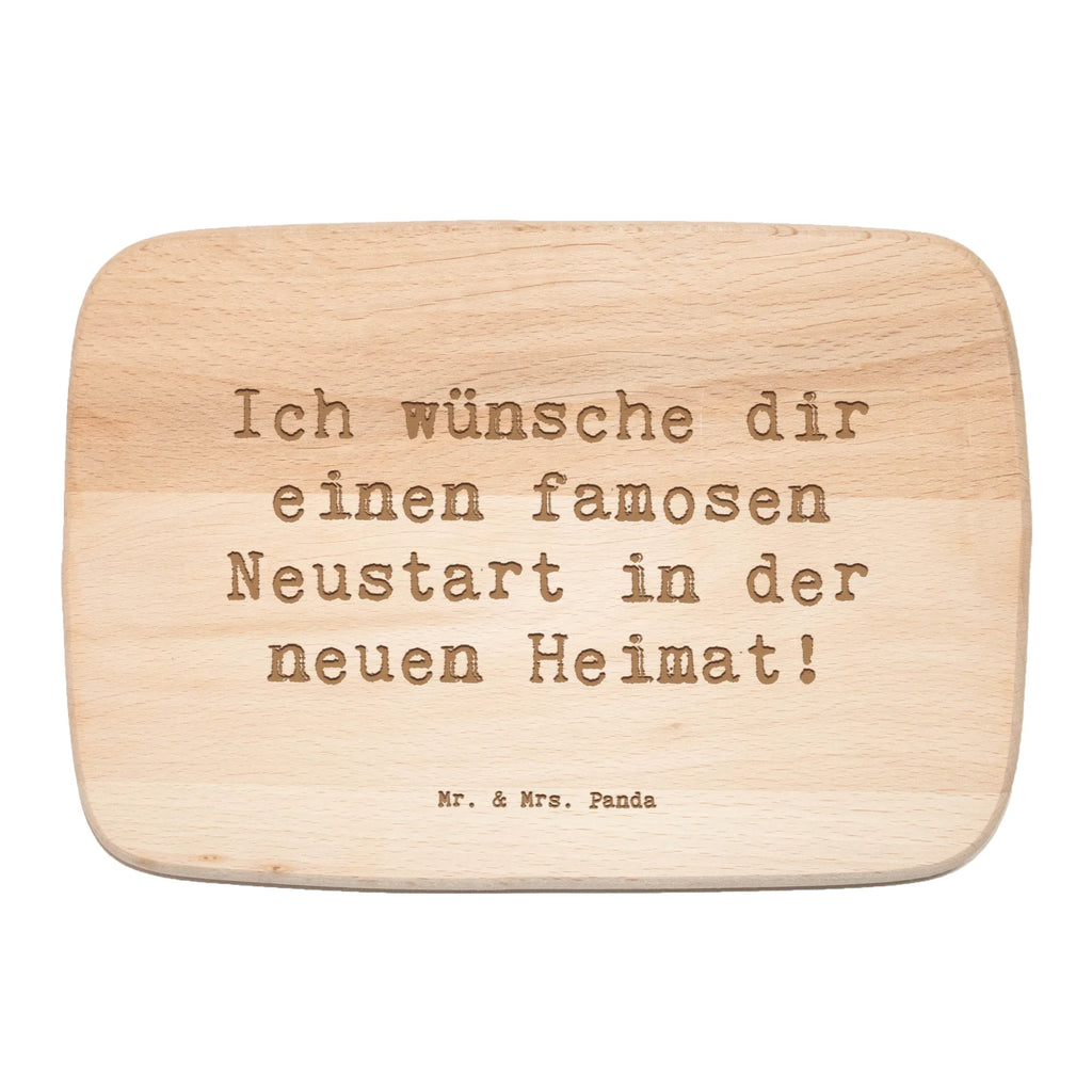 Serving board Saying Ich wünsche dir einen famosen Neustart in der neuen Heimat! breakfast board, cutting board, Board