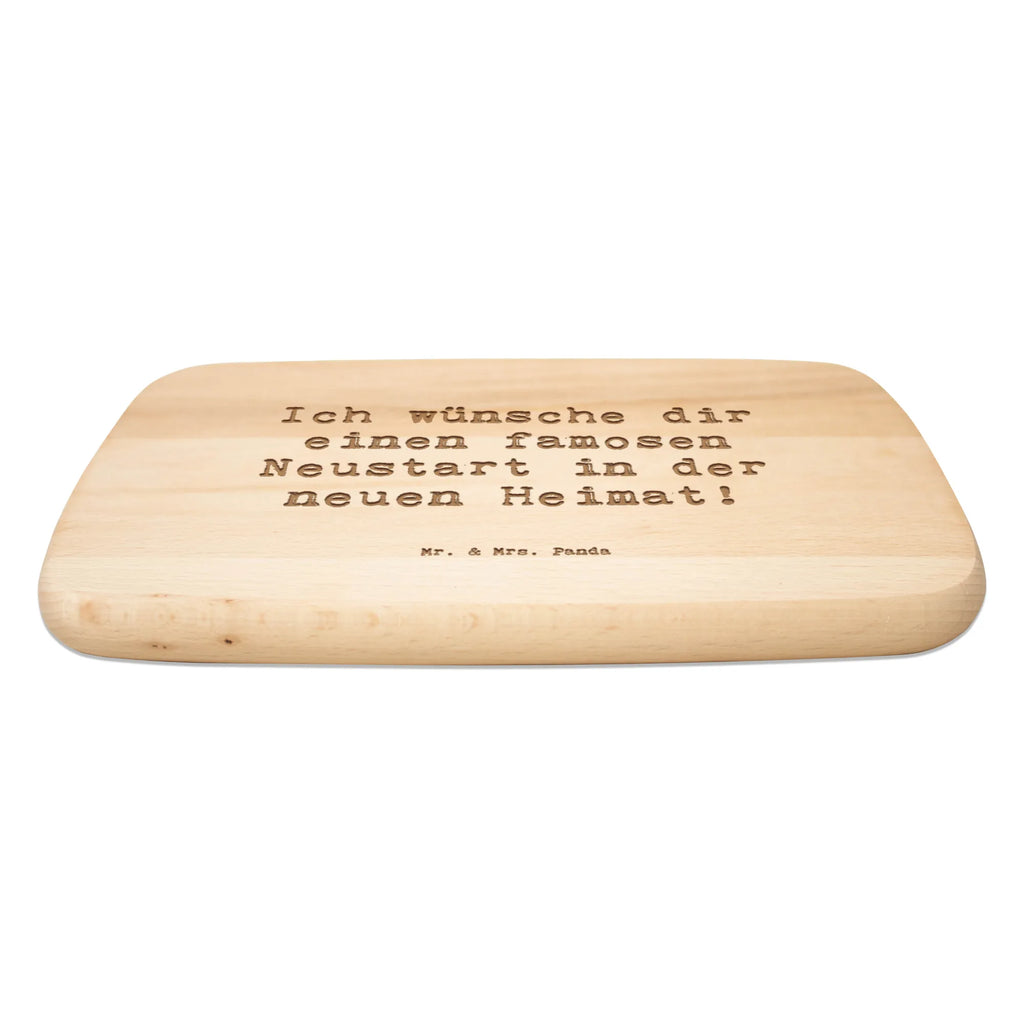 Serving board Saying Ich wünsche dir einen famosen Neustart in der neuen Heimat! breakfast board, cutting board, Board